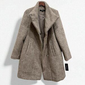 Kenneth‎ Cole Women's Walker Coat Medium Asymmetrical Textured Boucle Wool